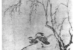 汀草文鸳图