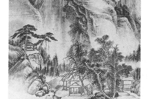 水阁春居图