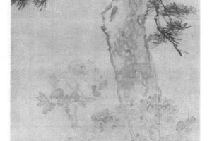 牡丹松石图轴