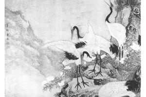 松鹤图轴