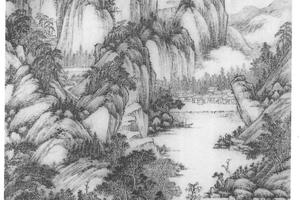 夏岭含云图