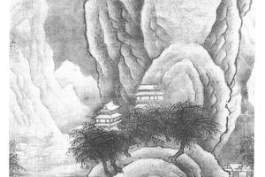 仿范宽雪嗽竹屋图