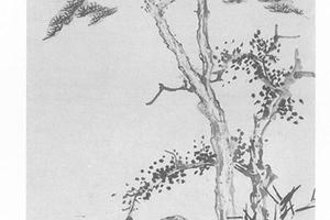 松柏竹石图