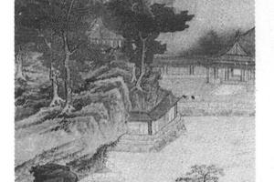 柳荫探春图轴