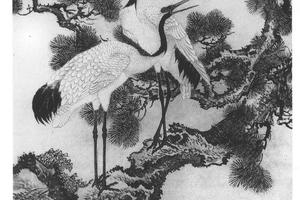 松鹤图轴