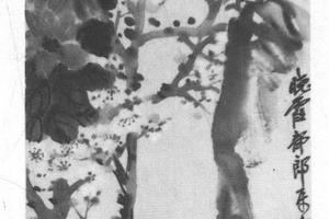 山茶白梅图