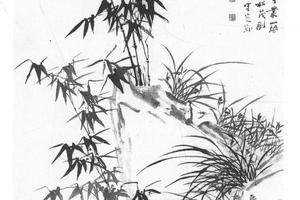 竹石幽兰图