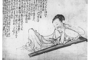 停琴倚扇图