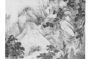 山亭观鹤图轴