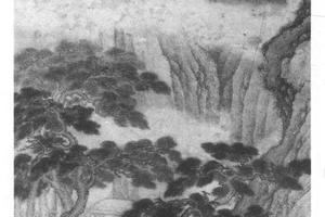 秋关喜客图轴