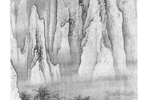 雪山行旅图轴