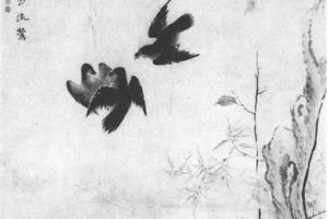 桃柳聚禽图