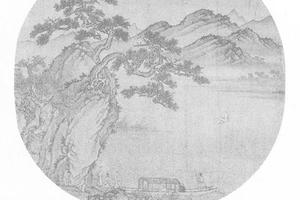 孤鹤横江图团扇