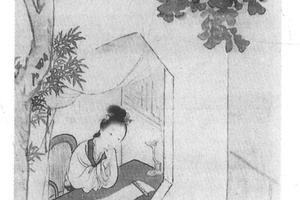 灯下吟诗图
