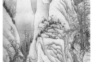 重岩积雪图
