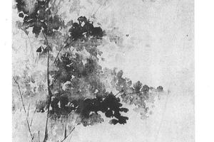 泼墨疏林图轴