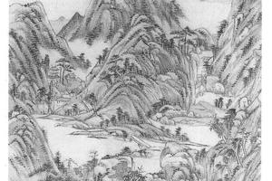 仿人痴山水