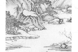 松岗观泉图