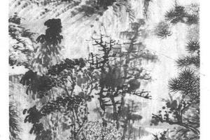 山麓听泉图