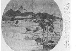 江村渔乐图团扇