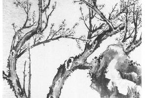 仿王冕野梅图轴