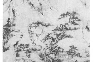 松山草阁图轴