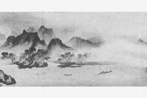 湘八景图断简，渔村夕照图断简
