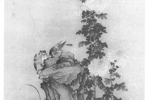 菊花双鸟图