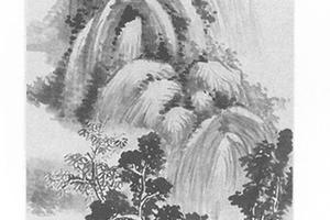 秋山听瀑图