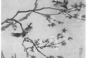 春桃双禽图