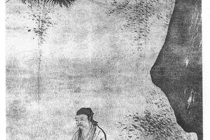 松下步月图轴
