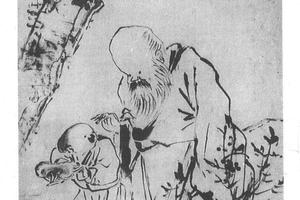 指画采芝图轴