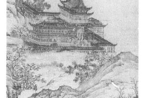 高阁云峰图轴