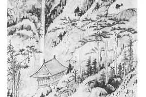 仿王维钟声图轴