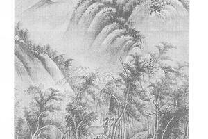 仿许道宁松下抚琴图
