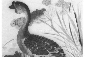 藕花鹅戏图