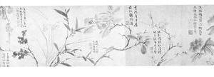 着色花卉图卷