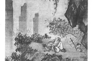 赏月图轴