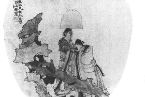 米颠拜石图扇页