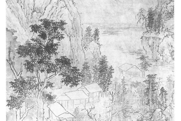乱山草木图轴