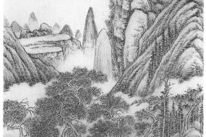 坐听松风图
