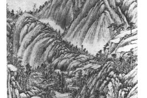 野云晚濑图轴