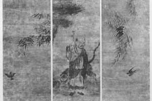 丰干·柳燕·竹雀图