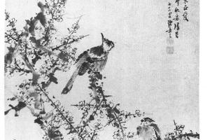 寒梅野禽图