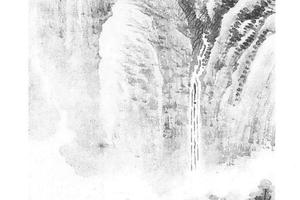 夏山飞瀑图