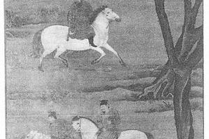 柳阴试马图