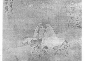 雪景行旅图册页