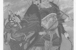 仿宋人画天王像三
