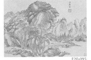 仿王蒙山水图册页