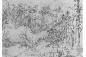 仿倪瓒画山水